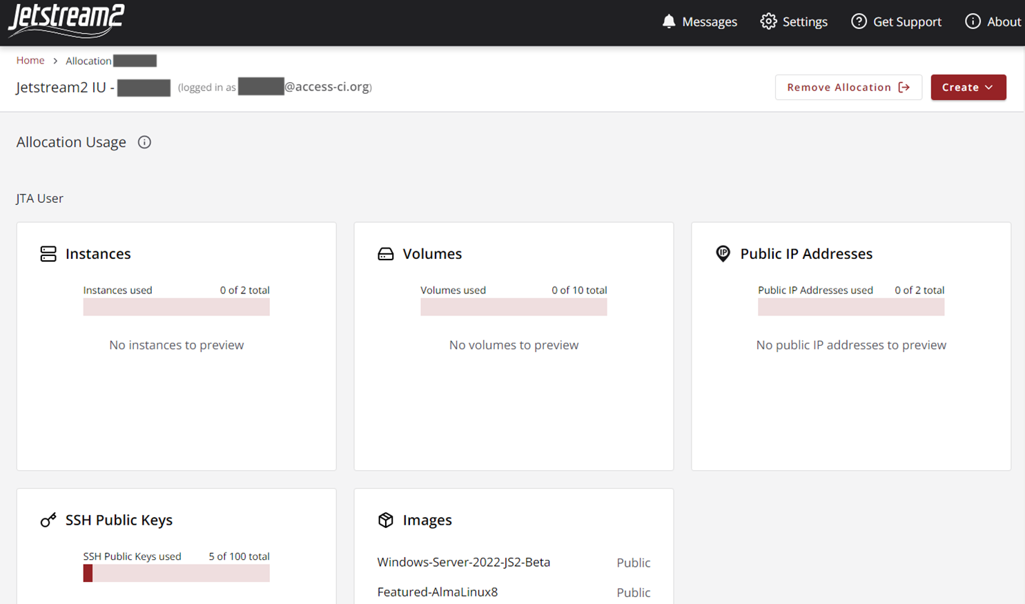 allocation overview page