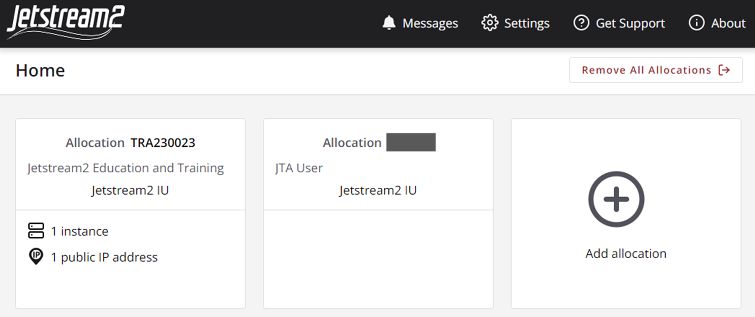 Home Page with Allocations Added