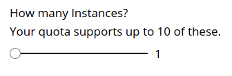 A screenshot showing the instance quantity slider