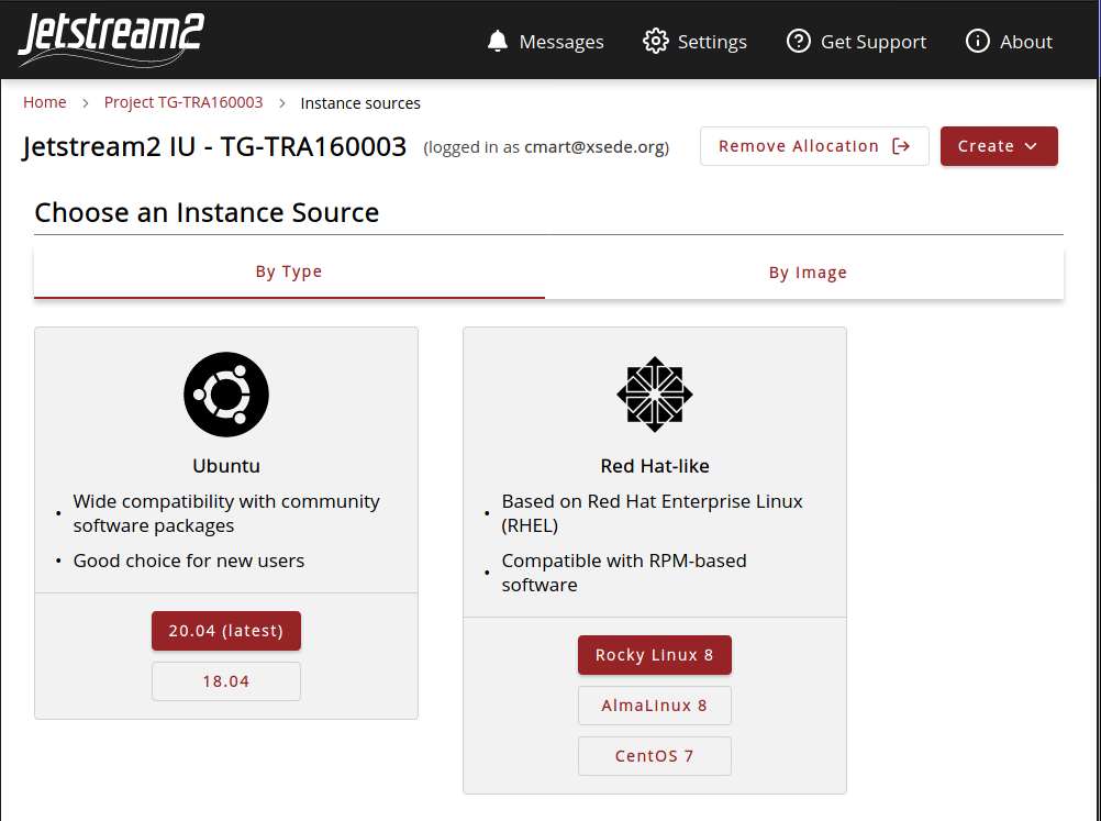 A screenshot of the Exosphere operating system picker
