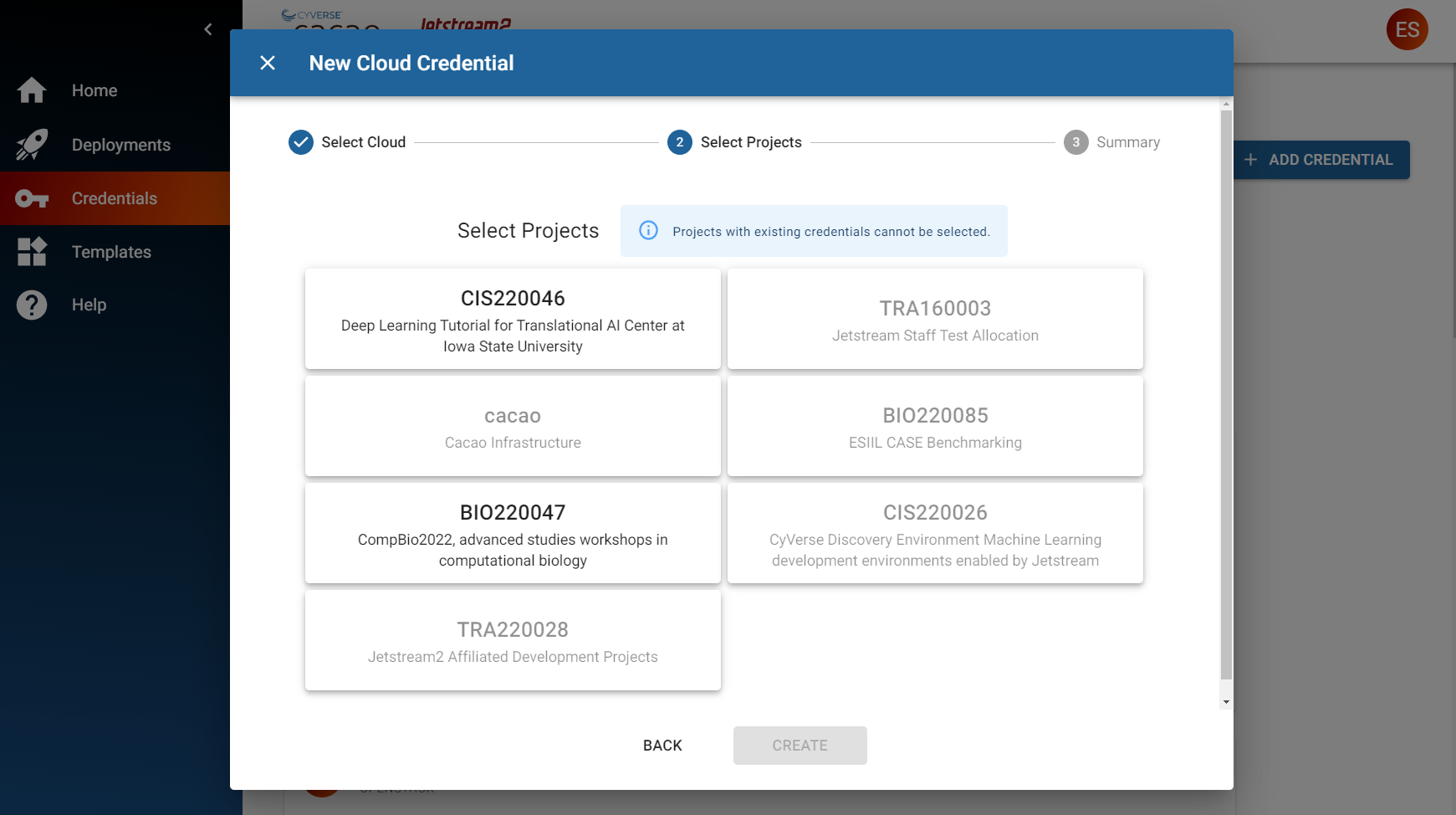 add jetstream openstack password